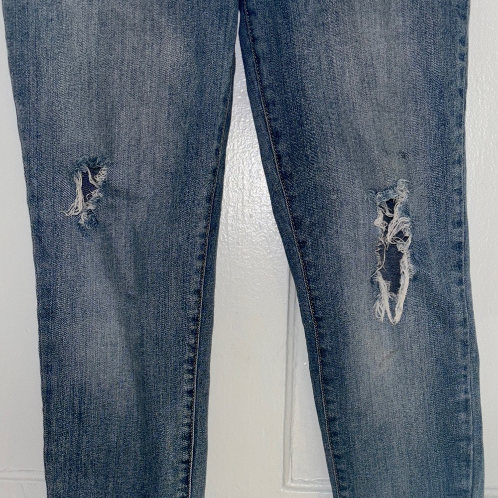 Kensie Distressed Ankle skinny crop blue Jeans size 4/27 - Picture 7 of 10